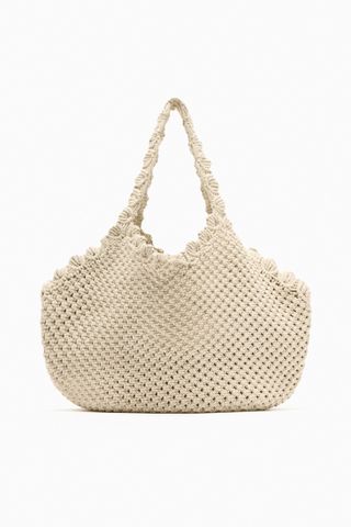 Zara + Macramé Shopper Bag