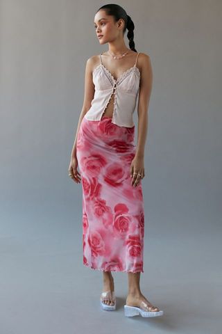 Urban Outfitters + UO Wave Maxi Mesh Skirt