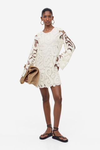 H&M + Crochet-Look A-Line Dress