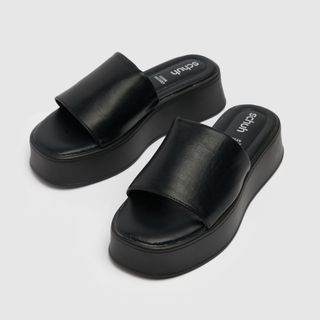 Schuh + Black Tatiana Chunky Mule Sandals