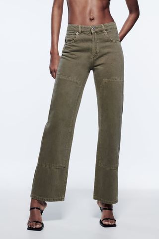 Zara + Patches Mid Rise Jeans