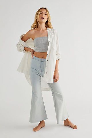 Free People + Youthquake Crop Flare Jeans