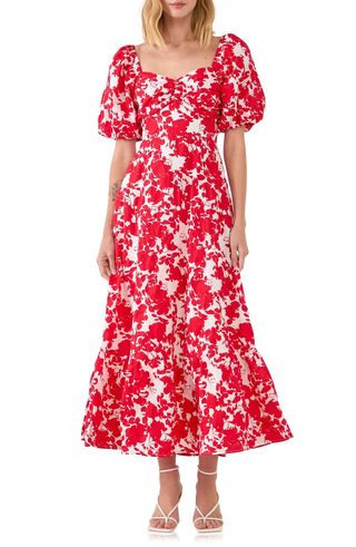 Free the Roses + Floral Print Cotton Maxi Dress