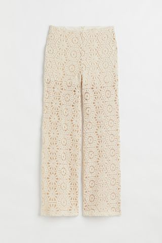 H&M + Straight-Leg Crocheted-Look Pants