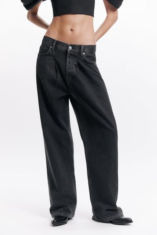 Zara + ZW The Pleated Boyfriend Relaxed Jeans