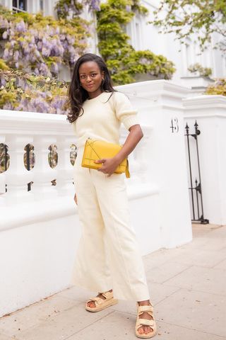 linen blend wide leg pants with knitted belt dark beige 