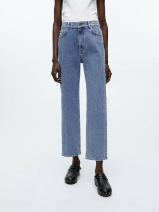 Arket + Straight Cropped Stretch Jeans