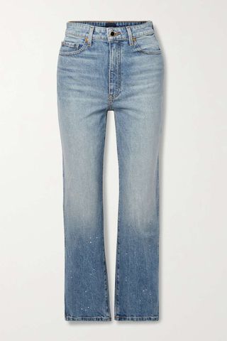 Khaite + Abigail Printed High-Rise Straight-Leg Jeans