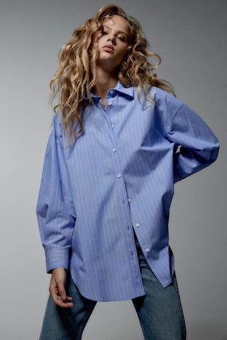 Zara + Oversized Striped Shirt