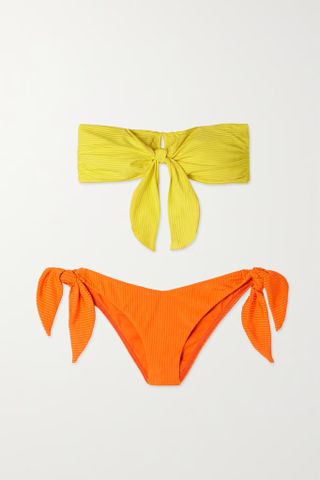 Zimmermann + Two-Tone Recycled Bandeau Bikini