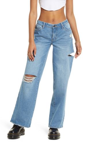 BP + Ripped Low Rise Wide Leg Jeans