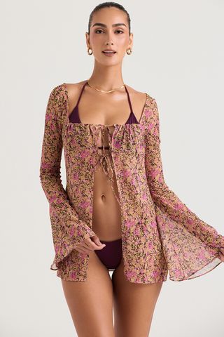 House of CB + Olive Floral Beach Cover Up