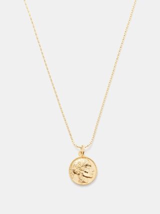 Hermina Athens + Athena Coin Charm & Gold-Plated Necklace