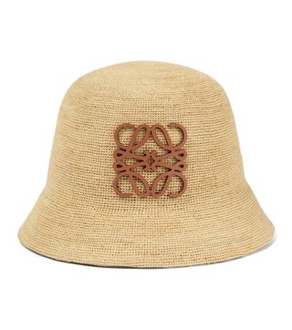 Loewe + Paula's Ibiza Anagram Raffia Bucket Hat