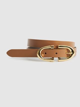 Reiss + Tan Bailey Horseshoe Buckle Leather Belt