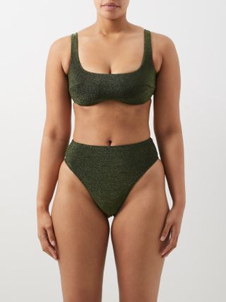 Form & Fold + The Crop Square-Neck Underwired D-G Bikini Top