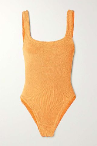 Hunza G + + Net Sustain Seersucker Swimsuit