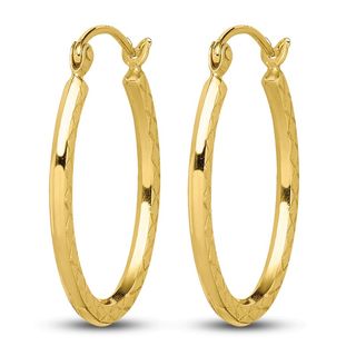 Jared + Hollow Oval Hoop Earrings 10K Yellow Gold