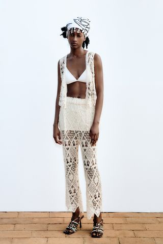 Zara + Crochet Pants