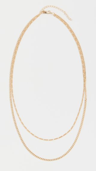 Adina's Jewels + Double Chain Figaro X Cuban Necklace