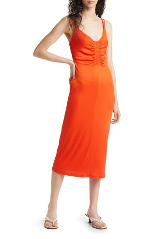 Vero Moda + Jillian Ruched Recycled Blend Midi Dress