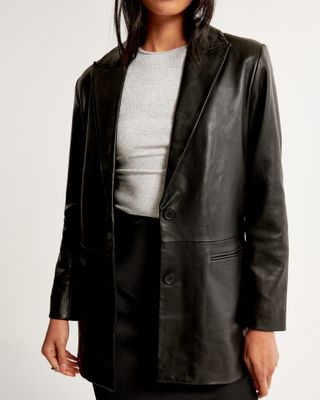 Abercrombie & Fitch + Genuine Leather Blazer
