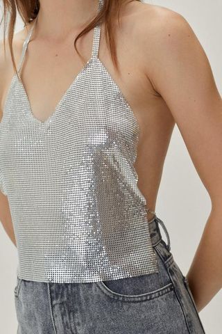 Nasty Gal + Chainmail Extreme Plunge Halterneck Top
