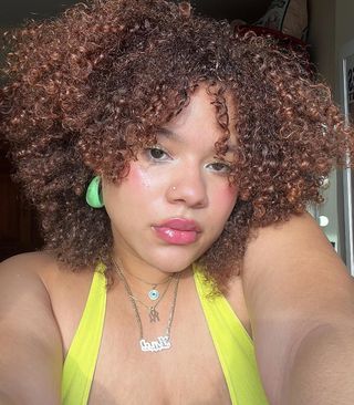 Woman with natural curly hair