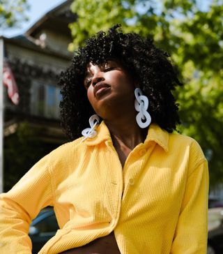 Woman with curly hair