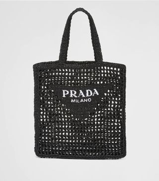 Prada + Raffia Tote Bag