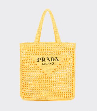 Prada + Raffia Tote Bag