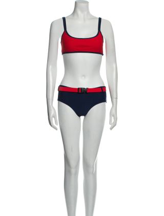 Chanel + 2008 Colorblock Pattern Bikini