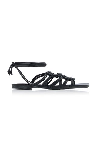 Staud + Adeline Leather Lace-Up Sandals