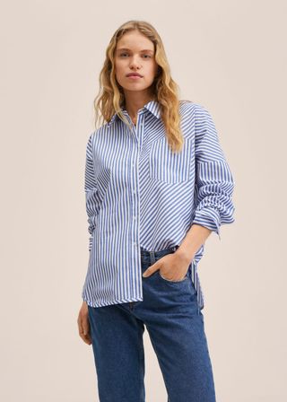 Mango + Striped Cotton Shirt