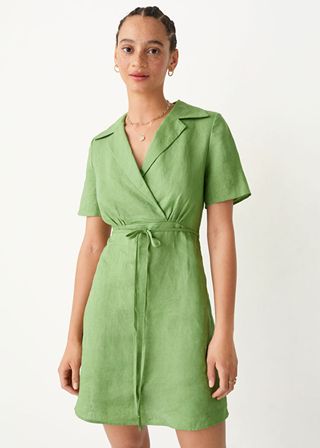 & Other Stories + Collared Linen Mini Dress