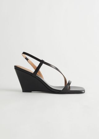 & Other Stories + Strappy Heeled Leather Wedge Sandals