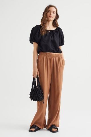 H&M + Linen-Blend Trousers