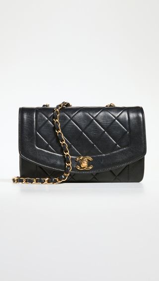 What Goes Around Comes Around + Chanel Black Lambskin Classic Flap