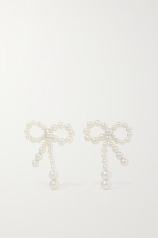 Sophie Bille Brahe + Rosette De Perles 14-Karat Gold Pearl Earrings