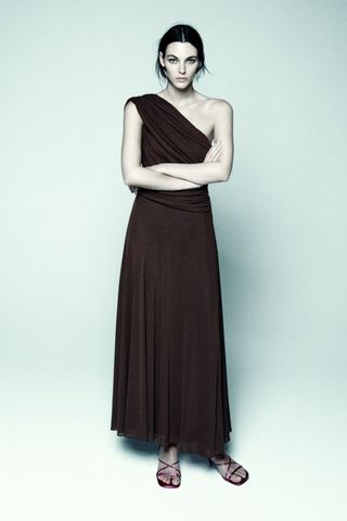 Zara + Asymmetric Draped Dress