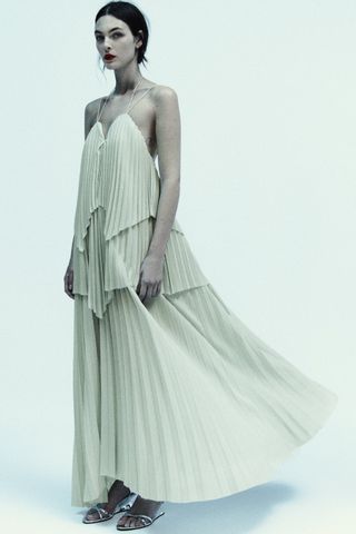 Zara + Pleated Midi Dress
