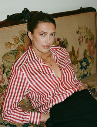 With Nothing Underneath + The Boyfriend: Tencel, Maple Red Stripe