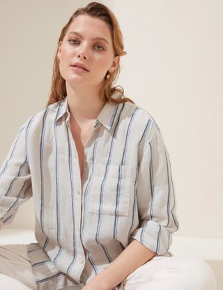 M&S Collection + Pure Linen Oversized Shirt