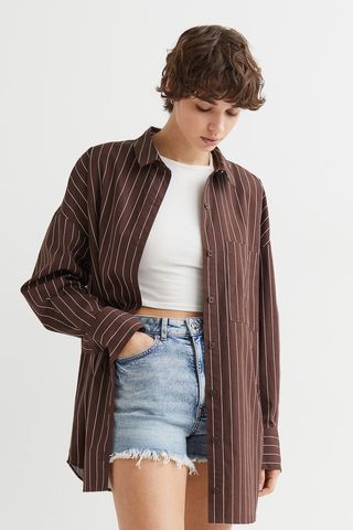 H&M + Oversized Poplin Shirt