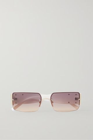 Le Specs + What I Need Square-Frame Acetate and Gold-Tone Sunglasses