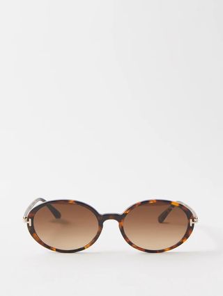 Tom Ford Eyewear + Raquel Oval-frame Acetate Sunglasses