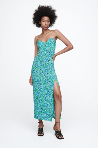 Zara + Floral Print Corset Dress