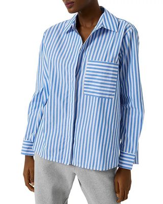 French Connection + Thick Stripe Relaxed Fit Popover Shirt