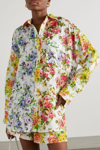 Zimmermann + + Net Sustain Floral-Print Organic Linen Shirt