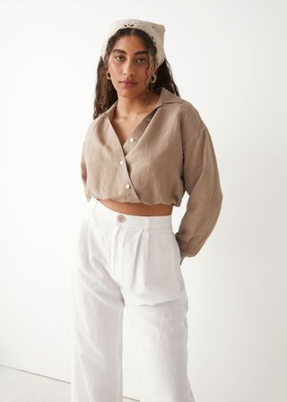 & Other Stories + Cropped Asymmetric Blouse